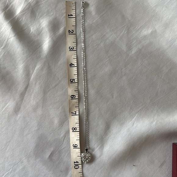 Romantic Silver Heart Pavé Rhinestone Pendant 18” Necklace - Picture 5 of 11